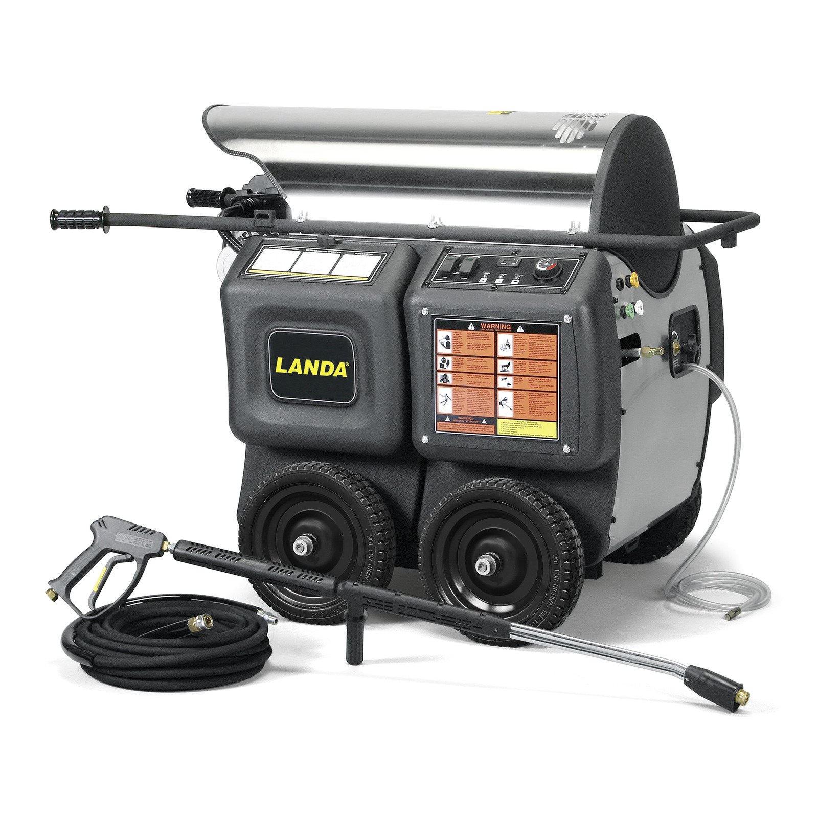 The machine depicted in the image is a pressure washer, designed for cleaning surfaces effectively. [alt=true,'title='Land...